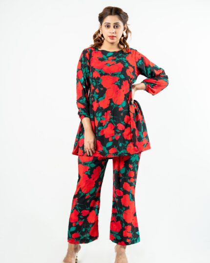 Ledies Two Piece Set Red