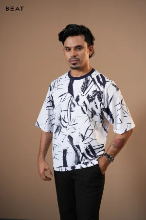 Mens t Shirt_White-Blue