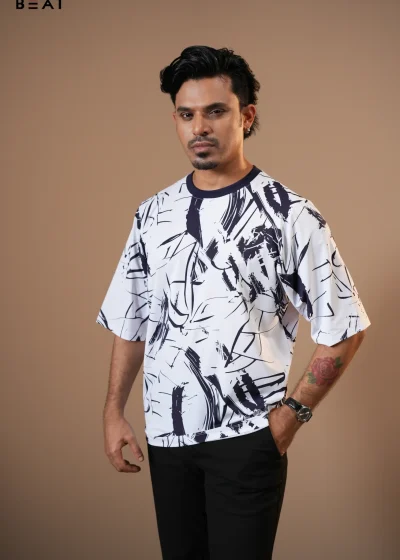 Mens t Shirt_White-Blue