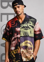 Mens Printed Half Shirt - Image 2