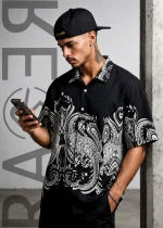 Mens Printed Half Shirt - Image 2